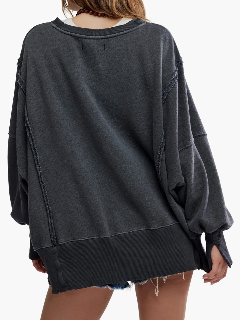 Free People Graphic Camden Pullover Sweatshirt In Snake Combo - Picture 2 of 12